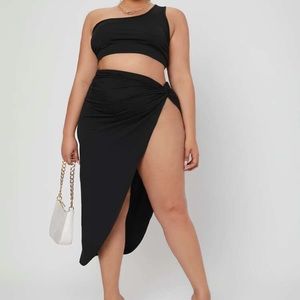 Black 2 piece skirt set